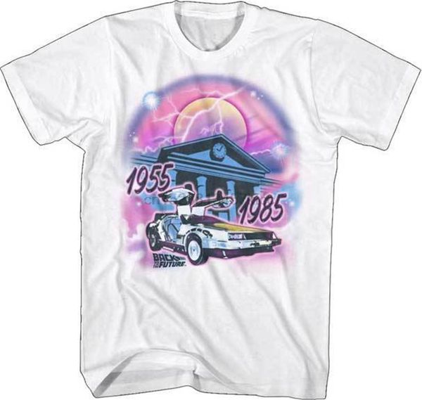 back to the future movie 1955 - 1985 airbrushed t shirt cool gift personality tee shirt