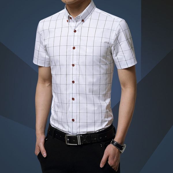 men's casual shirts 2021 autumn men short sleeve shirt slim fit plaid fashion plus size 5xl cotton mens regular clothes, White;black
men's casual shirts 2021 autumn men short sleeve shirt slim fit plaid fashion plus size 5xl cotton mens regular clothes, White;black