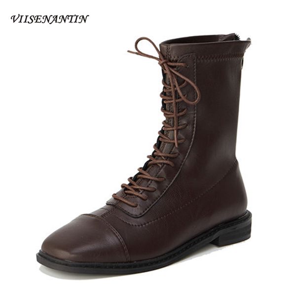 leather stretch women ankle boots female british style flat back zipper short boots square toe middle tube handsome shoes, Black
leather stretch women ankle boots female british style flat back zipper short boots square toe middle tube handsome shoes, Black