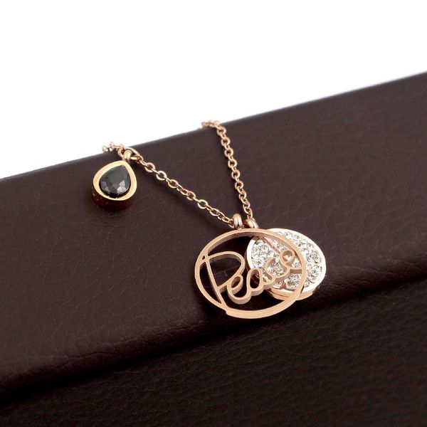 rose gold color unique pendants necklaces stainless steel women lady charms zircon pendant necklace for women's necklaces, Silver
rose gold color unique pendants necklaces stainless steel women lady charms zircon pendant necklace for women's necklaces, Silver
