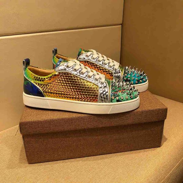 2020 new factory wholesale genuine leather pik spikes sneakers red bottom shoes low men casual flats shoes red soles ing, Black
2020 new factory wholesale genuine leather pik spikes sneakers red bottom shoes low men casual flats shoes red soles ing, Black
