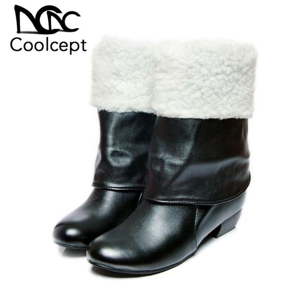 coolcept plus size 31-43 vintage women mid calf boots thick fur winter shoes women warm high heels boots fashion lady shoes, Black
coolcept plus size 31-43 vintage women mid calf boots thick fur winter shoes women warm high heels boots fashion lady shoes, Black