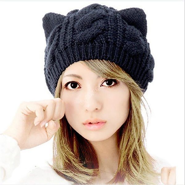 women's skullies winter knit crochet braided cat ears beret beanie ski knitted hat cap, Blue;gray
women's skullies winter knit crochet braided cat ears beret beanie ski knitted hat cap, Blue;gray
