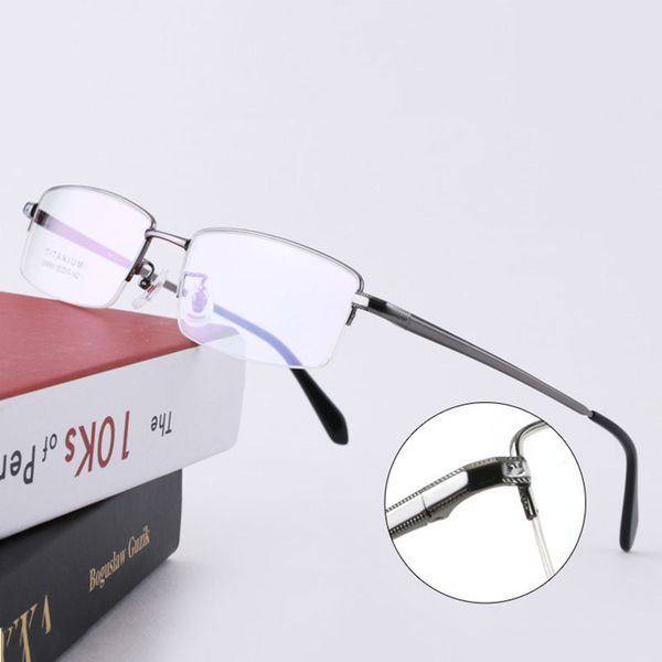 pure titanium ultralight frame glasses men business style half rim eyewear shortsighted spectacles new arrival, Black
pure titanium ultralight frame glasses men business style half rim eyewear shortsighted spectacles new arrival, Black