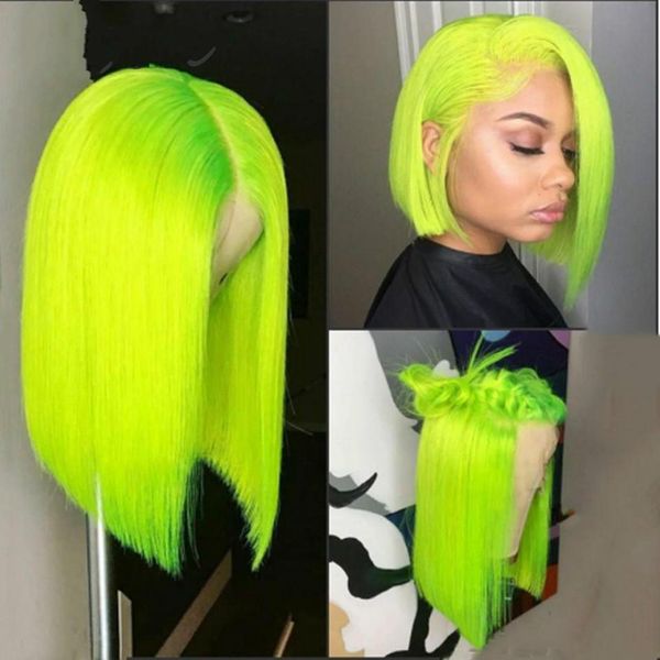 13*4 synthetic lace front wig straight hair bob wigs ombre color and green color lace frontal cosplay short wigs for women, Black
13*4 synthetic lace front wig straight hair bob wigs ombre color and green color lace frontal cosplay short wigs for women, Black