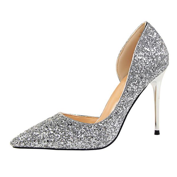 dress shoes party high heel women pumps fashion side sequin wedding banquet heels 9.5cm woman pump ladies, Black
dress shoes party high heel women pumps fashion side sequin wedding banquet heels 9.5cm woman pump ladies, Black