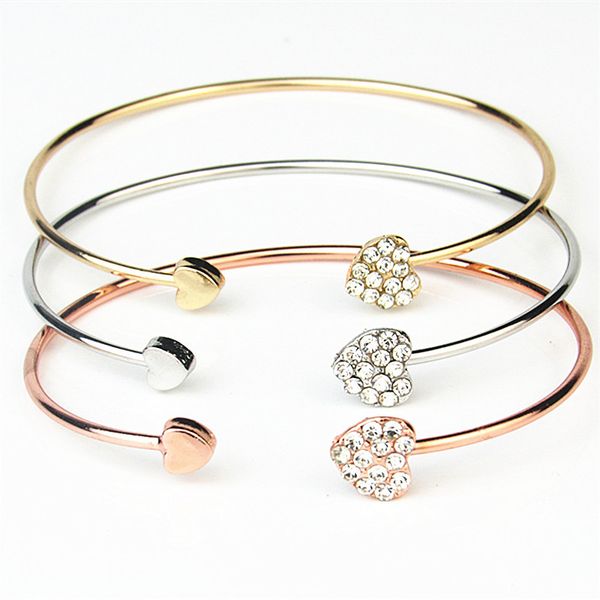 womens cuff bracelet rhinestone heart charm adjustable rose gold crystal ladies fashion jewelry party favor, White
womens cuff bracelet rhinestone heart charm adjustable rose gold crystal ladies fashion jewelry party favor, White