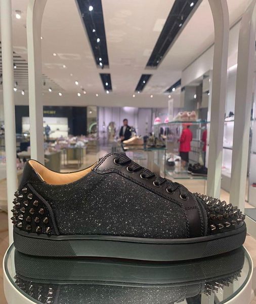 wholesale men low spiked casual flats, red bottom sneaker shoes black glitter leather men women trainers party wedding men sale
wholesale men low spiked casual flats, red bottom sneaker shoes black glitter leather men women trainers party wedding men sale