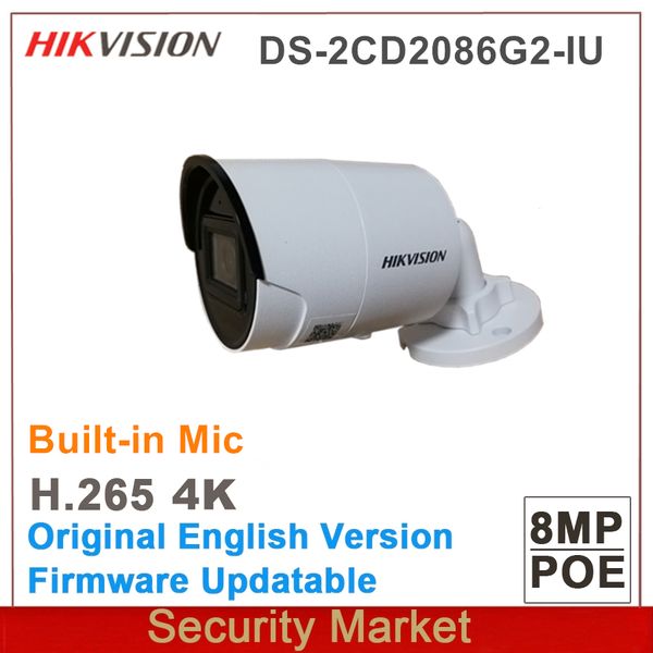 

hikvision 4K English DS-2CD2086G2-IU AcuSense IP 8Mp IR CCTV Mic built in Fixed Mini Bullet Network POE Camera
