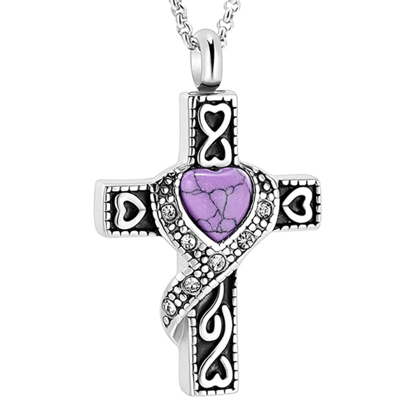 Cremation Jewelry Urn Necklaces for Ashes Retro Crystal Cross Ashes Keepsake Memorial Pendant Jewelry, Silver
Cremation Jewelry Urn Necklaces for Ashes Retro Crystal Cross Ashes Keepsake Memorial Pendant Jewelry, Silver