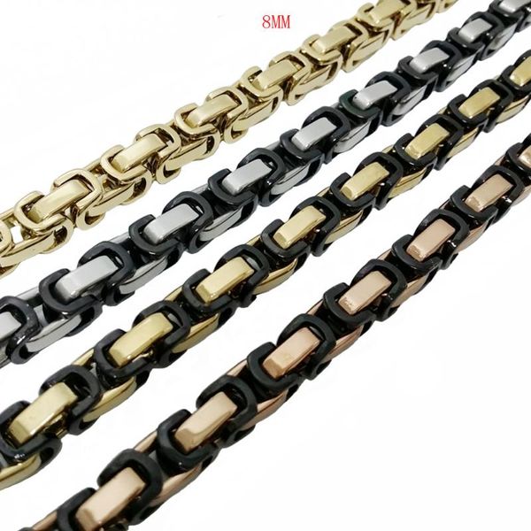4/5/8mm byzantine box link chain necklace for men stainless steel chain gold black fashion men jewelry wholesale 7-40, Silver 
4/5/8mm byzantine box link chain necklace for men stainless steel chain gold black fashion men jewelry wholesale 7-40, Silver