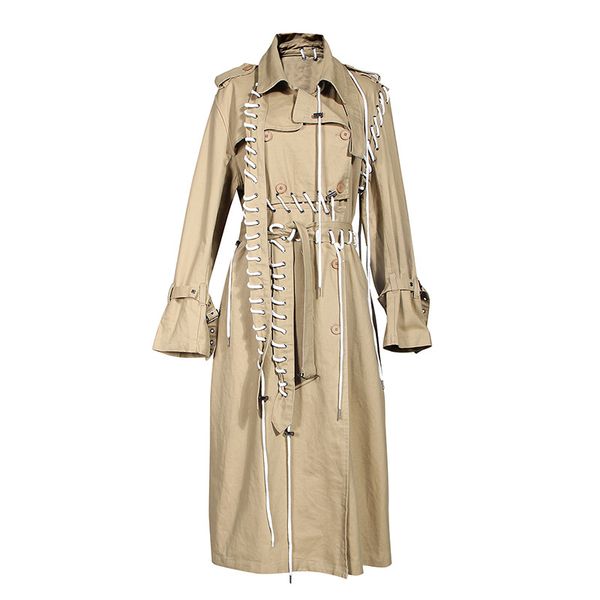 hight quality women trench coat drawstring bandage long trench coats patchwork irregular khaki long overcoat autumn winter 2020, Tan;black
hight quality women trench coat drawstring bandage long trench coats patchwork irregular khaki long overcoat autumn winter 2020, Tan;black