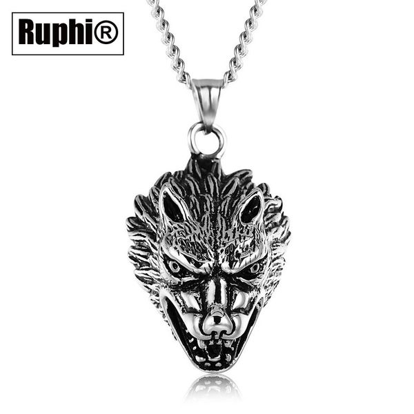 vintage stainless steel aggressive wolf head pendant necklace hiphop punk jewelry accessory, Silver
vintage stainless steel aggressive wolf head pendant necklace hiphop punk jewelry accessory, Silver