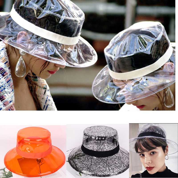 women caps panama hats transparent pvc bucket hat caps women high street summer beach hat pvc transparent sun visor waterproof, Blue;gray
women caps panama hats transparent pvc bucket hat caps women high street summer beach hat pvc transparent sun visor waterproof, Blue;gray