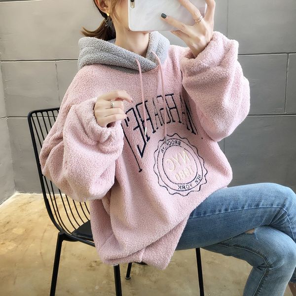 women hoodies lamb wool hooded sweatshirts 2020 fashion long sleeve sweatshirt ladies winter autumn warm pullovers 0916, Black
women hoodies lamb wool hooded sweatshirts 2020 fashion long sleeve sweatshirt ladies winter autumn warm pullovers 0916, Black