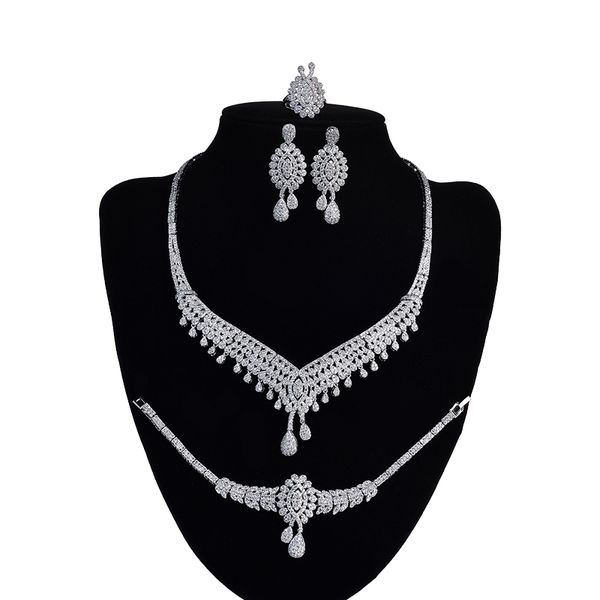jewelry sets hadiyana new style 4-pcs elegant temperament vintage bridal jewelry high zirconia quality cny0052 conjunto de joyas, Silver
jewelry sets hadiyana new style 4-pcs elegant temperament vintage bridal jewelry high zirconia quality cny0052 conjunto de joyas, Silver