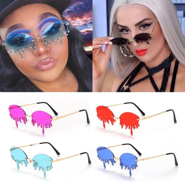 sunglasses luxury diamond women vintage unique tears shape punk rimless crystal uv400 eyeglasses female gafas shades, White;black
sunglasses luxury diamond women vintage unique tears shape punk rimless crystal uv400 eyeglasses female gafas shades, White;black