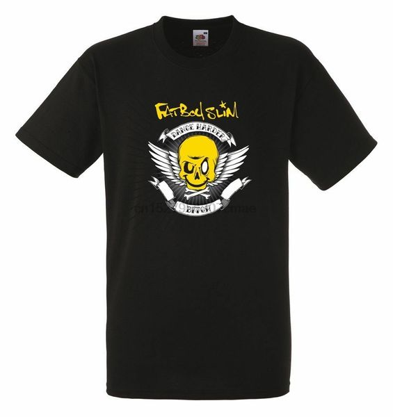 fat boy slim logo mens black rock t-shirt new sizes s-xxxl