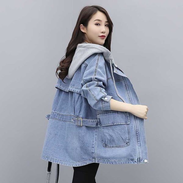 women's jackets 2021 spring autumn vintage denim jacket women fashion long-sleeve clothes hooded coat female korean loose jeans tide h1, Black;brown
women's jackets 2021 spring autumn vintage denim jacket women fashion long-sleeve clothes hooded coat female korean loose jeans tide h1, Black;brown