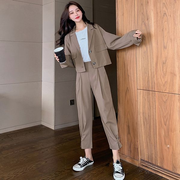 2020 autumn new internet celebrity pants and trouserscasual fashion suit women's temperament korean style pants two-piece suit western, Gray
2020 autumn new internet celebrity pants and trouserscasual fashion suit women's temperament korean style pants two-piece suit western, Gray