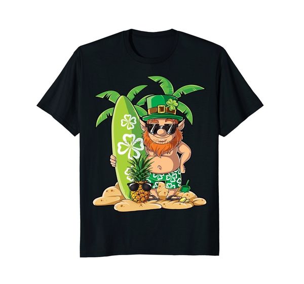 new fashion leprechaun hawaiian surfing t shirt st patricks day hawaii mens t shirt