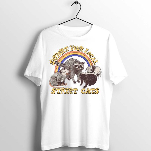 men women t shirt support your local street cats raccoon funny artwork art printed tee
men women t shirt support your local street cats raccoon funny artwork art printed tee