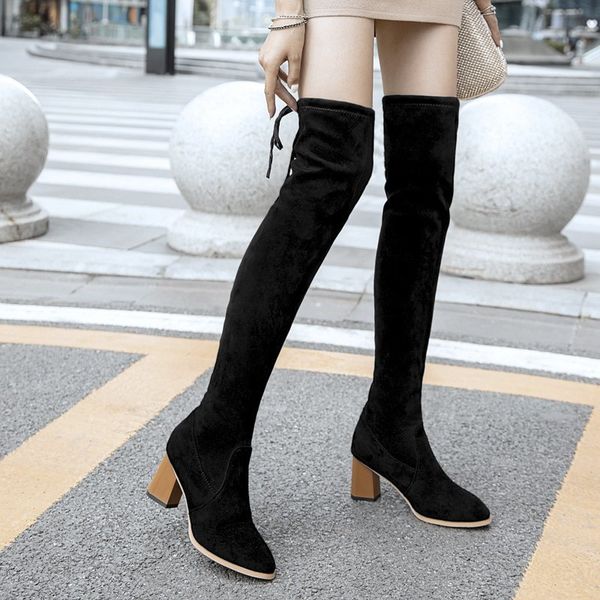 faux suede autumn over the knee boots women elastic pointed toe high heels shoes woman black thigh high socks boots
faux suede autumn over the knee boots women elastic pointed toe high heels shoes woman black thigh high socks boots