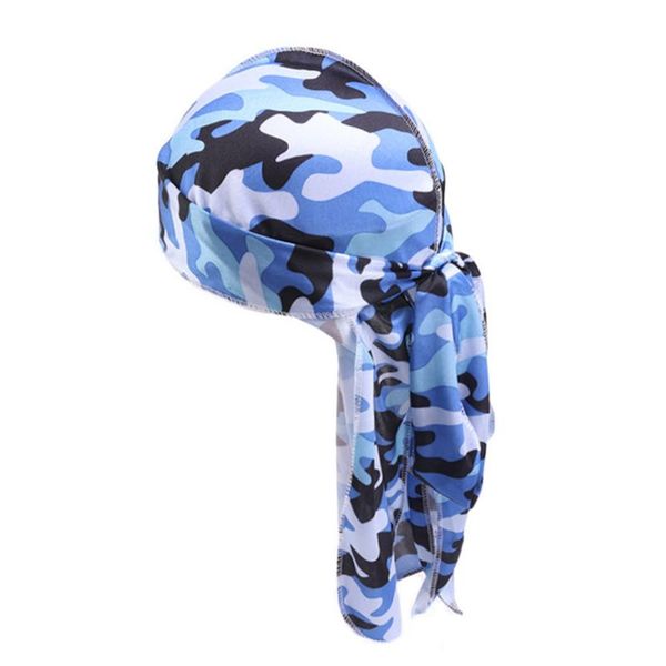 imitation silk durag pirate cap camouflage long tail bandana turban hat, Blue;gray
imitation silk durag pirate cap camouflage long tail bandana turban hat, Blue;gray