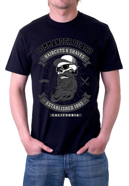 2019 fashion cotton commander beard haircuts and shaves black tee letter printed t shirt o neck t-shirt