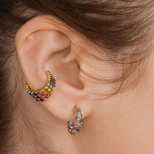 stud komi sparkling rhinestone crystal ear clip c shape multi-layers colorful earrings for women girls party jewelry i0207, Golden;silver
stud komi sparkling rhinestone crystal ear clip c shape multi-layers colorful earrings for women girls party jewelry i0207, Golden;silver