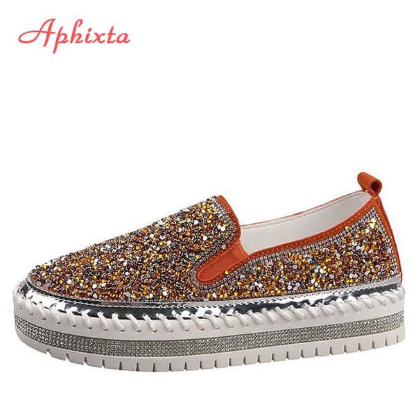 aphixta women sequins flats slip on spring autumn loafers solid color platform casual round toe women shoes flats ladies loafer, Black
aphixta women sequins flats slip on spring autumn loafers solid color platform casual round toe women shoes flats ladies loafer, Black