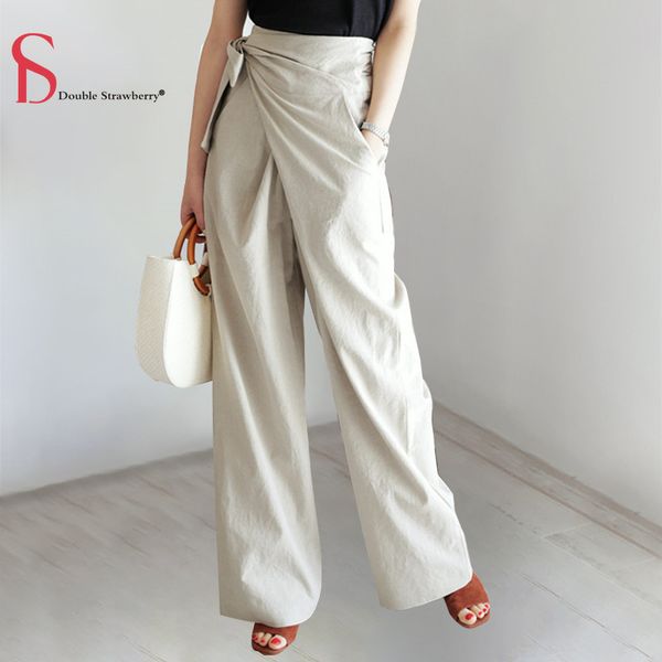 double strawberry spring new style high waist loose bowknot solid color wide leg fashion tooling women casual pants, Black;white
double strawberry spring new style high waist loose bowknot solid color wide leg fashion tooling women casual pants, Black;white