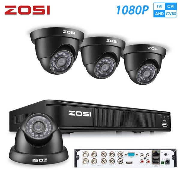 

systems zosi 1080p ahd cctv system 8ch network tvi dvr 4pcs 1280tvl ir weatherproof home security camera surveillance kit