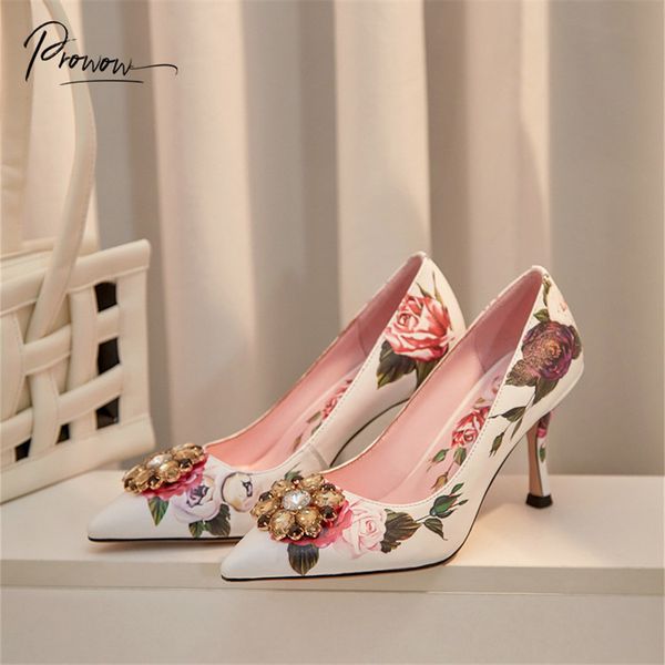 prowow new white spring summer genuine leather women pumps pointed toe crystal thin high heel women pumps party shoes woman, Black
prowow new white spring summer genuine leather women pumps pointed toe crystal thin high heel women pumps party shoes woman, Black