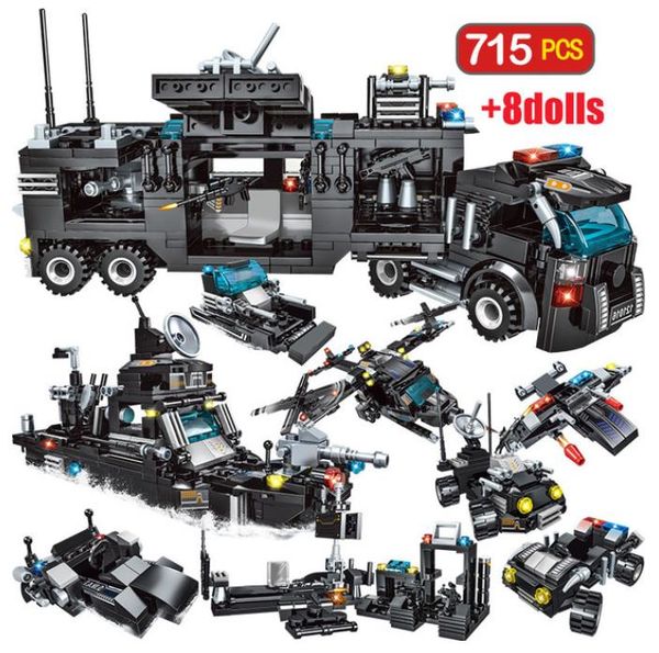 715pcs city police station вагоностроительный блоки для legoingly city спецназ team truck house blocks technic diy игрушка для мальчиков дет
715pcs city police station вагоностроительный блоки для legoingly city спецназ team truck house blocks technic diy игрушка для мальчиков дет