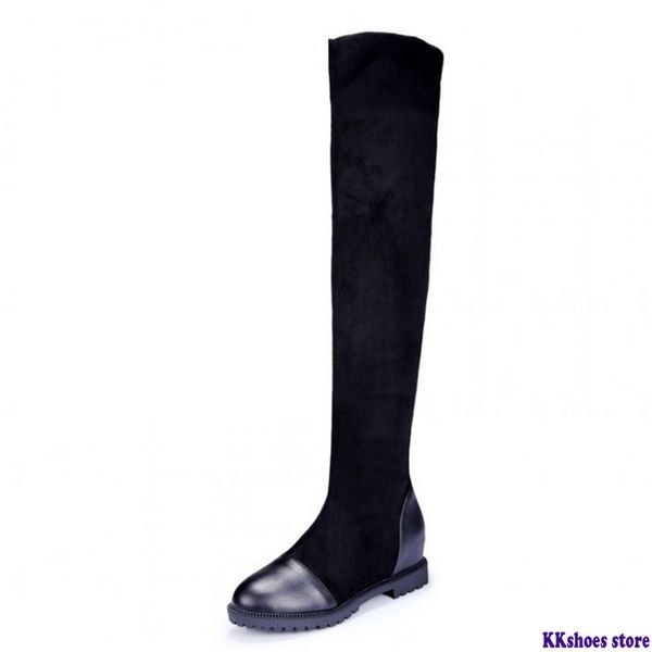size 35-43 autumn women's high-quality shoes elastic material platform women's boots 2020 new knee boots high with height, Black
size 35-43 autumn women's high-quality shoes elastic material platform women's boots 2020 new knee boots high with height, Black