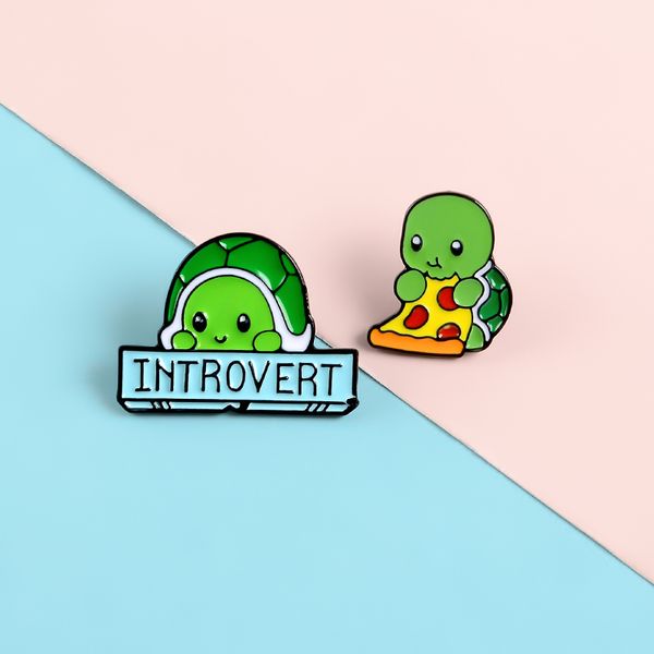 introvert tortoise pins cartoon animal love pizza lapel enamel pins brooches badges clothes bag jewelry gifts for friends, Gray
introvert tortoise pins cartoon animal love pizza lapel enamel pins brooches badges clothes bag jewelry gifts for friends, Gray