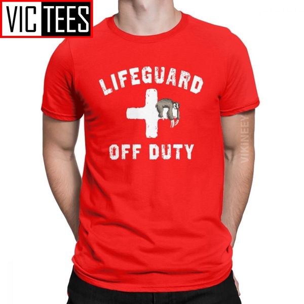 мужчины t-shirt внеслужебного лень дремой спасатель юмор хлопок красного uniform t спасатели в рубашке camisas hombre негабаритного