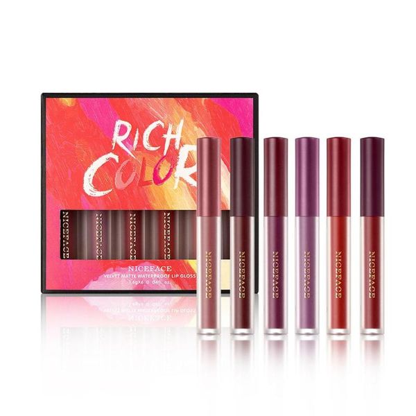 niceface 6pcs/set new matte velvet lip glosses liquid lipstick waterproof long lasting lip makeup glaze cosmetic
niceface 6pcs/set new matte velvet lip glosses liquid lipstick waterproof long lasting lip makeup glaze cosmetic