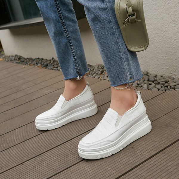 fashion brand platfoem heels shoes round toe genuine leather slip-on spring autumn casual shoes woman ladies, Black
fashion brand platfoem heels shoes round toe genuine leather slip-on spring autumn casual shoes woman ladies, Black