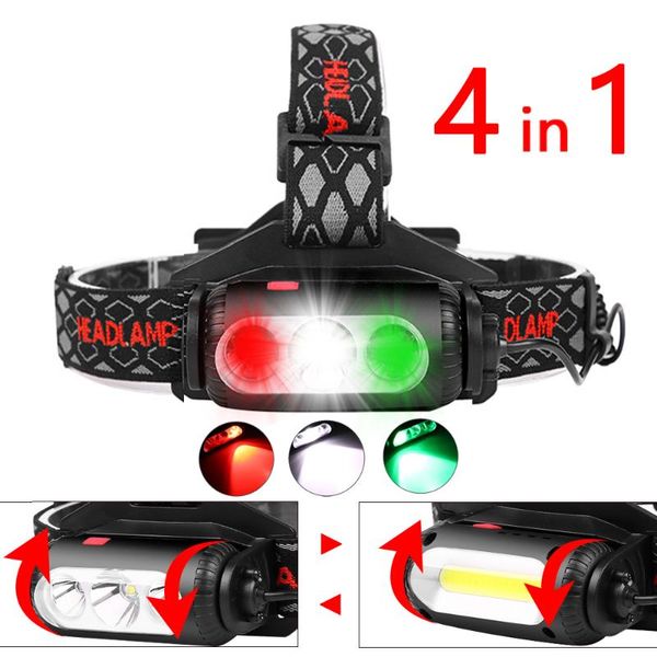 headlamps 4 in 1 headlight usb rechargeable headlamp t6 cob head light red green white torch lamp hunting camping
headlamps 4 in 1 headlight usb rechargeable headlamp t6 cob head light red green white torch lamp hunting camping