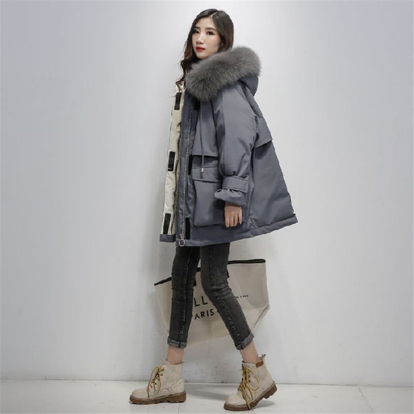 women's down & parkas 2021 winter women coat loose overcoat big packets warm hooded cotton padded solid outerwear female, Black
women's down & parkas 2021 winter women coat loose overcoat big packets warm hooded cotton padded solid outerwear female, Black