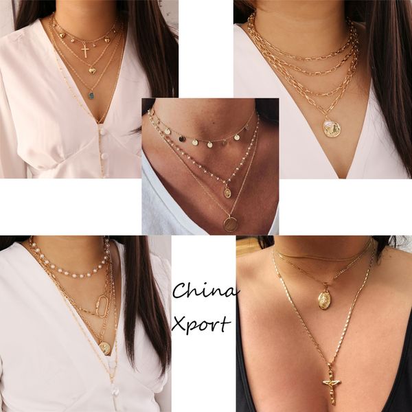 pendant necklaces coin jesus cross pendants multi layers elegant women selling girls jewelry graceful necklace creative design, Silver
pendant necklaces coin jesus cross pendants multi layers elegant women selling girls jewelry graceful necklace creative design, Silver