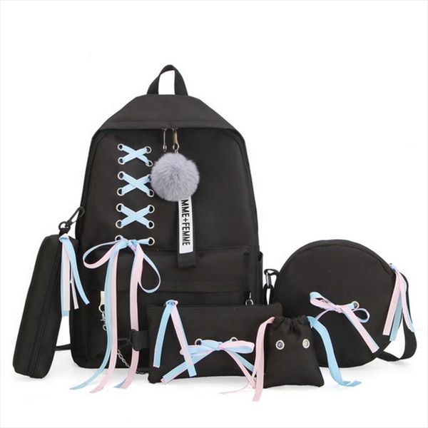 5pcs set school bag for teenage solid backpack 2019 schoolbag women student bag lace bow bundle backpack high quality
5pcs set school bag for teenage solid backpack 2019 schoolbag women student bag lace bow bundle backpack high quality