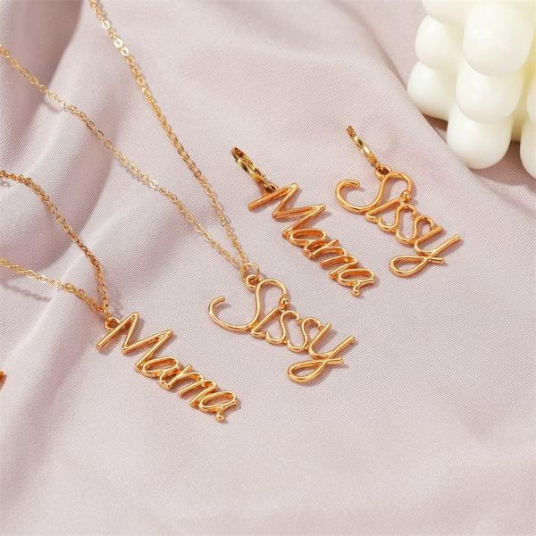 2020 new fashion letter pendant necklace earrings jewelry set for women girl funny letters chokers necklaces party jewelry gift, Silver
2020 new fashion letter pendant necklace earrings jewelry set for women girl funny letters chokers necklaces party jewelry gift, Silver