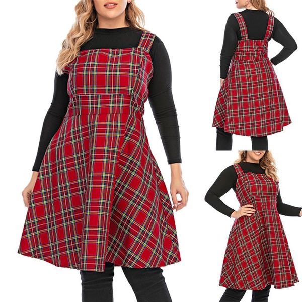 плюс размер платья осени ремень для женщин 6xl плед миди платье без рукавов одежда женщин 2020 мода партии роковая халата d30, Black;gray 
плюс размер платья осени ремень для женщин 6xl плед миди платье без рукавов одежда женщин 2020 мода партии роковая халата d30, Black;gray