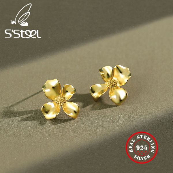 stud s'steel earrings fine jewelry 925 sterling silver earings for women minimalist flowers party gold earring aretes de mujer, Golden;silver
stud s'steel earrings fine jewelry 925 sterling silver earings for women minimalist flowers party gold earring aretes de mujer, Golden;silver