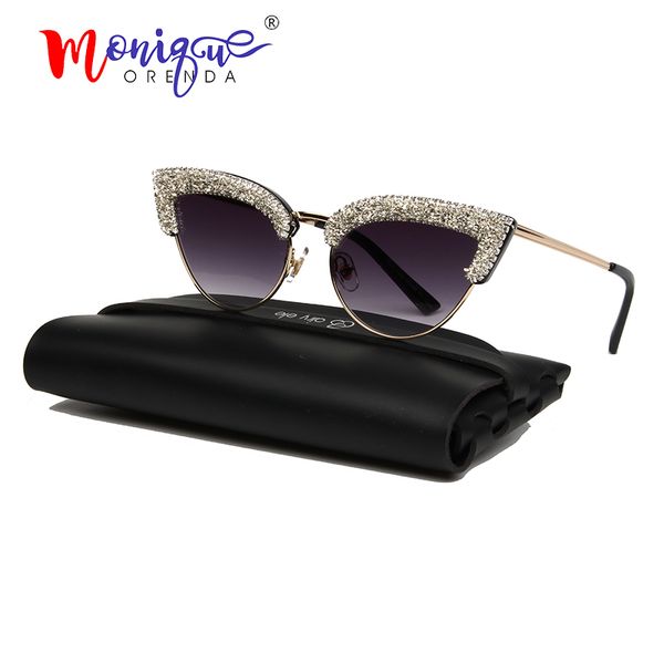 fashion cat eye sunglasses women brand designer vintage half frame gravel rhinestone sun glasses men shades uv400, White;black
fashion cat eye sunglasses women brand designer vintage half frame gravel rhinestone sun glasses men shades uv400, White;black