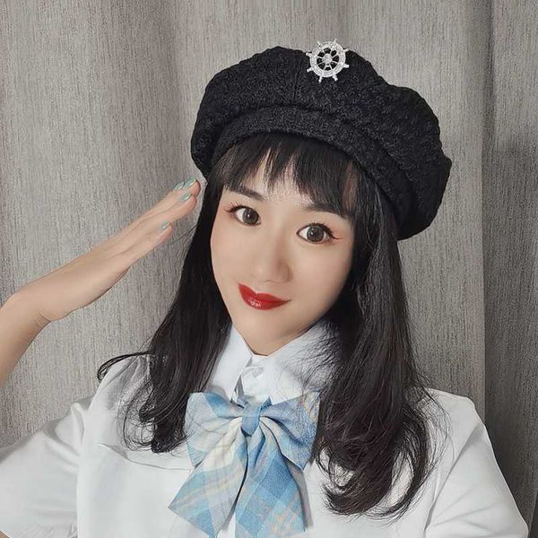 berets jk knitting black uniform wind in the spring and autumn summer artist han edition japanese female retro fashion hat, Blue;gray
berets jk knitting black uniform wind in the spring and autumn summer artist han edition japanese female retro fashion hat, Blue;gray