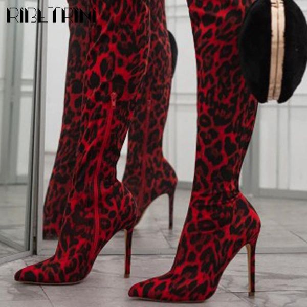 boots ribetrini ladies knee high leopard print pointed toe over the women party heels shoes woman, Black
boots ribetrini ladies knee high leopard print pointed toe over the women party heels shoes woman, Black